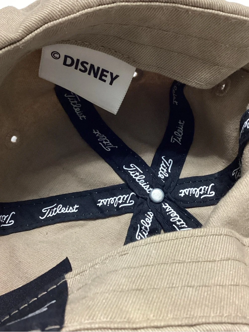 Disney Titleist Boys Khaki Mickey Golfer Embroidered Baseball Cap Hat